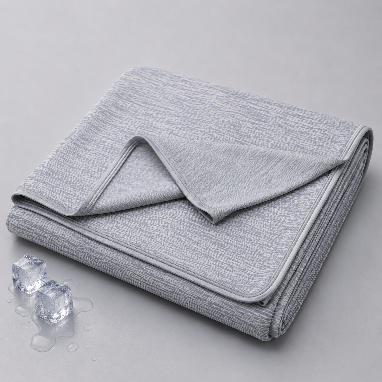 Heather Gray-Blue fabric swatch — Moonchill cooling blanket